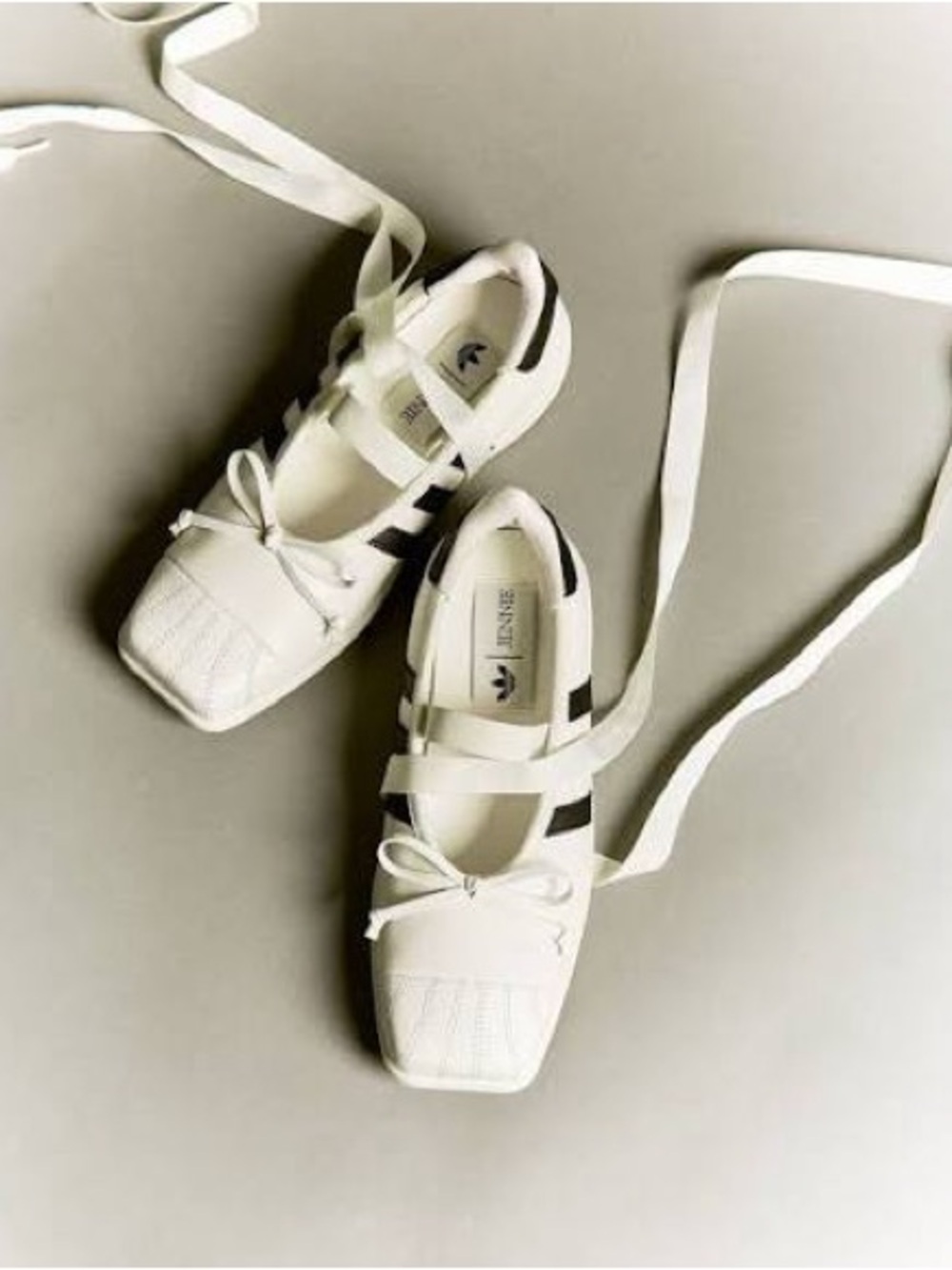 Adidas x Jennie white ballet flats